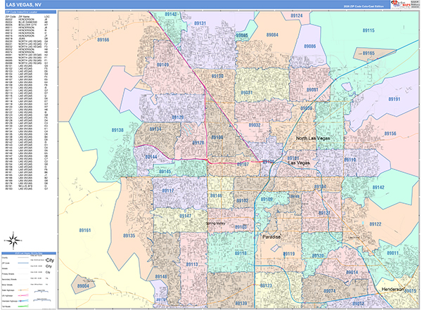 Las Vegas City Map Book Color Cast Style